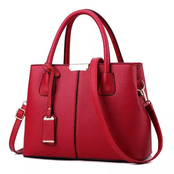 Red Chic Sophistication Crossbody Leather Handbag - Picture 1 of 6